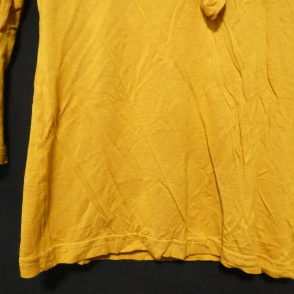 H&M | medium | Ruffled Yellow Rayon Long Sleeve Knit Shirt - Picture 7 of 16